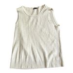Lafayette 148 Cashmere Cream Ribbed Knit Sleeveless Sweater Tank Vest Size Large Tan Photo 1
