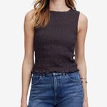 Madewell NWT  Soft Charcoal Gray Sachi Smocked Tank - Extra Small Photo 0