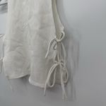 Paxton White Ribbed Stretchy Tie Bow Side Tank Top Size M/L Cropped Size M Photo 1