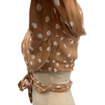 Tularosa Nanette Blouse Latte Beige Polka Dot Crop Tie Wrap Size Medium Photo 10
