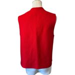 Vintage Matyo Folk Art Hungarian Red Felt Embroidered Floral Vest 164 Photo 2