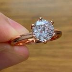 18K Rose Gold Diamond Ring Size 6 Photo 0