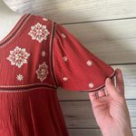 Abercrombie & Fitch Rust Orange-Red Embroidered Cutout Shift Dress Photo 4