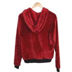 Michael Lauren hooded zip up fleece sweatshirt jacket red orange medium NWT Photo 2