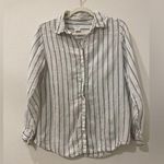 Sigrid Olsen 100% Linen Striped Button-Up Shirt Photo 0