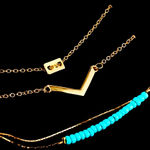 Boutique NEW Women's 3 Piece Bracelet‎ Set, Adjustable, Gold & Turquoise, Adjustable Photo 0