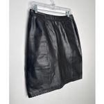 80’s GIII Black Leather Pencil Skirt w/ Snap Slit Closing Back medium Photo 3