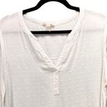 Jane and Delancey  Womens Blouse Size L‎ White Swiss Dot Summer Boho 3/4 Sleeve Photo 3