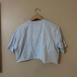 Barstool Sports  "BLOCK HIM" Baby Blue Custom Cropped Tee Size XL Photo 2