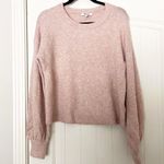 Madewell Gladwell Balloon-Sleeve Wool Alpaca Pullover Sweater Heather Rose Photo 4