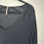 Free People Womens Size XS Oversized Waffle Knit Black Blouse Photo 1