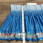 Lucky In Love 14” Paradise Smocked High Waist Blue Print Tennis Skirt Size Small Photo 8