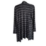 Soma Womens Cardigan Sz S Black Ivory Stripe Drape Front Wrap Melange Cozy Photo 6