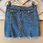 ZARA  TRF Button-Front Raw Edge‎ Denim Skirt large size 30 Photo 0