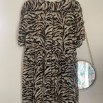 Ba&sh  Women’s Tiger Print Mini Iris Dress Beige Black SZ S Animal Print Photo 6