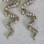 Vintage Statement Gold Articulated Cobra Snake Dangle Earrings Photo 3