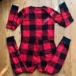Old Navy Onesie Red and Black Plaid Front Button Closure Pajamas Women’s Size L Photo 8