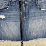 Old Navy  Denim Skirt‎ Women 20 Distressed Raw Hem Medium Wash Boho Coquette Photo 4