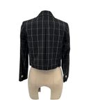Brooks Brothers  Black Windowpane Print Cropped Blazer Wool Size‎ 2P Petite Photo 7