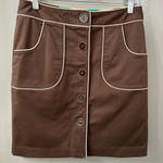  Milly Of New York Mini Skirt Brown Pencil Skirt Button Front Size 4 Photo 4