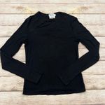 LILISIDONG Black Ribbed Long Sleeve Crew Neck Top Arty Urban Pop Size Small Photo 0