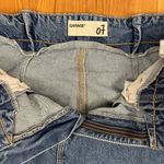 Garage  Paper Bag Mom Denim Jeans High Waist Rise Cotton Raw Hem Pleat size 7 Photo 6