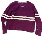 Champion Purple and White Crop-top Crew Neck Sweater Photo 3