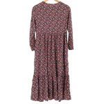 Old Navy Ditzy Floral Tiered Midi Dress Prairie Cottage Long Sleeve Retro Size M Photo 1