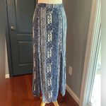 American Eagle Boho Festival Flirty Lined Blue Patterned Maxi Skirt Photo 1