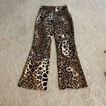 Cache Vintage tan Leopard Print Flare satin Pants never worn Photo 1