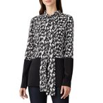 Derek Lam  10 CROSBY Designer Feather Two Tone Top Lightweight Blouse Sz US 0 XS Photo 1