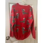 Merokeety  T-REX DINOSAUR all over UGLY CHRISTMAS TUNIC SWEATER Women’s L Photo 6