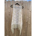 Cato  Size Large‎ Sleeveless Cardigan Fringe Paisley Light Pale Yellow Boho Photo 4