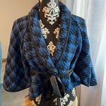 Vertigo Paris Indigo Blue and Black Chic Bat Sleeve Blazer Jacket Size Medium Photo 0