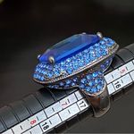 J.O.A. Boyce Blue Stone Cushion Cut Pavé Statement Cocktail Ring Size 6 Photo 13