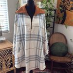 Free People  Woodstock Brushed Plaid Combo Pullover Quarter Zip Poncho Photo 3