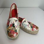 Johnny Was  Andra Espadrille White Floral Embroidered Size 5.5 Photo 0