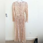 House Of CB  Peach pink Lucya long sleeve sequin limited edition gown S Photo 10