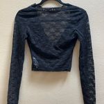 Edikted  Black V-Neck Lace Long Sleeve Going Out Top Photo 1