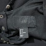 H&M Women’s Black Jeweled Neck Short Sleeve Open Back Mini Dress Size 6 Photo 4