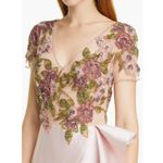 Patbo Beaded Ruffle Mermaid Gown Soft Pink Satin Size 10 Photo 9