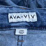 Ava & Viv  Cropped Jeans Blue Medium Wash‎ Fading Whiskering Skinny Leg Photo 4