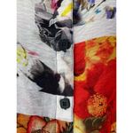 John Mark Mix Print Tunic Top Blouse Size S Pockets Roll Tab Long Sleeves Artsy Red Photo 3