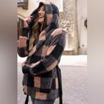 Fleece Tan/Black Buffalo Plaid Wrap Jacket | Buffalo Fleece Plaid Wrap Jacket Black Size XL Photo 6