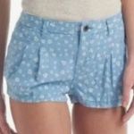 Superdry NWT Bluebell Light Blue Ditsy Floral Embroidered Shorts with Pockets, size S Photo 1