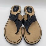 BOC Womens 7 Shoes Black Born Concept Thong Flip Flops Sandals Bow Detail Photo 2