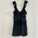 Bardot  Babylon Black Lace-Inset Ruffled Dress Size 6 Small Revolve Photo 6