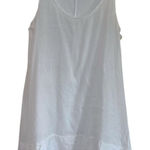 Hanna G White 100% Linen Mini Shift Dress Sz Small Minimalist Coastal Beachy Photo 0