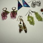 Dangle Drop Pierced Earrings Lot Of 6 Mostly Bead / Beaded Variety Photo 12