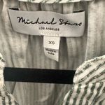 Michael Stars  Green Striped Button Down Shirt, Size XS Photo 2